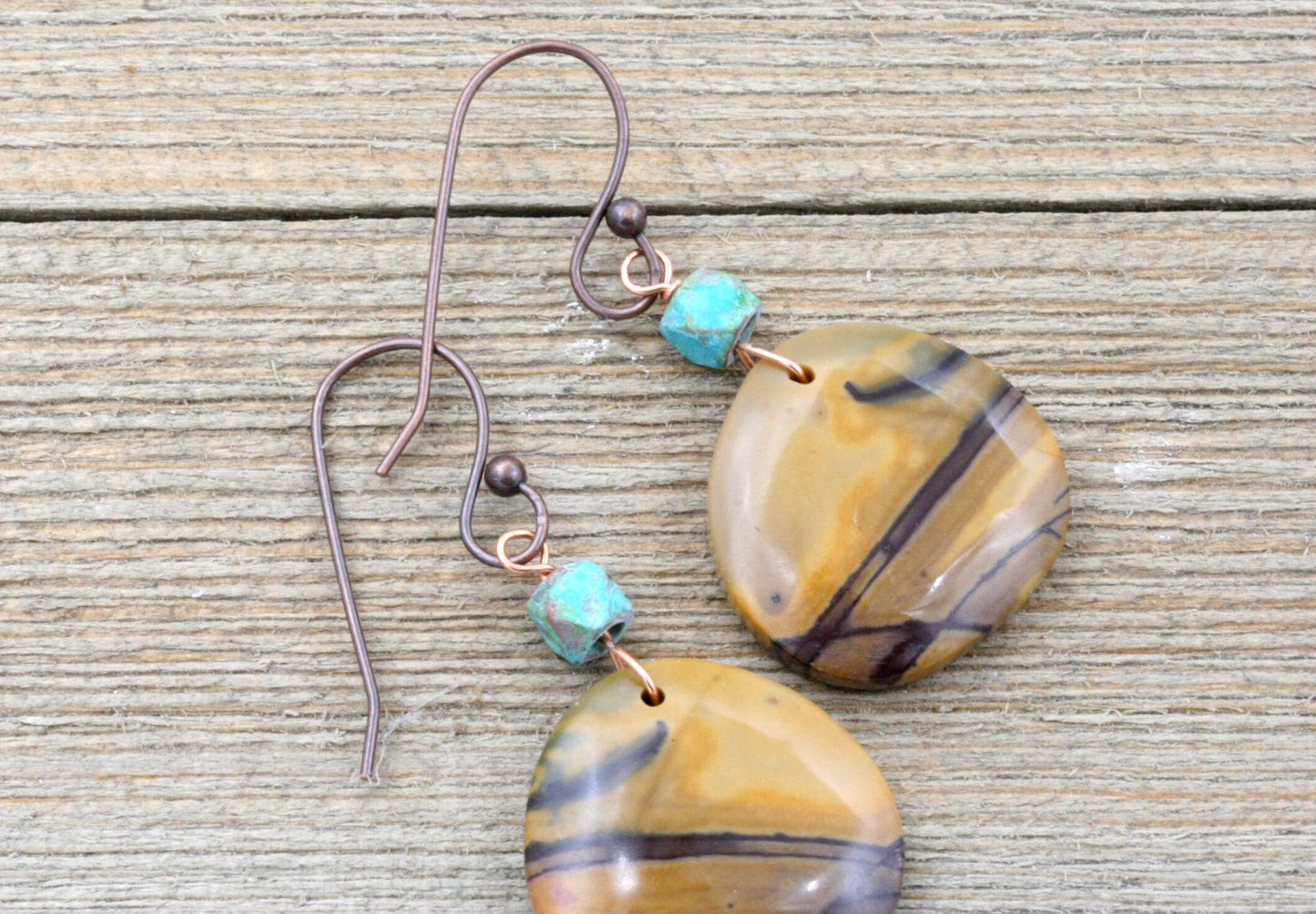 Yellow Jasper Stone Earrings