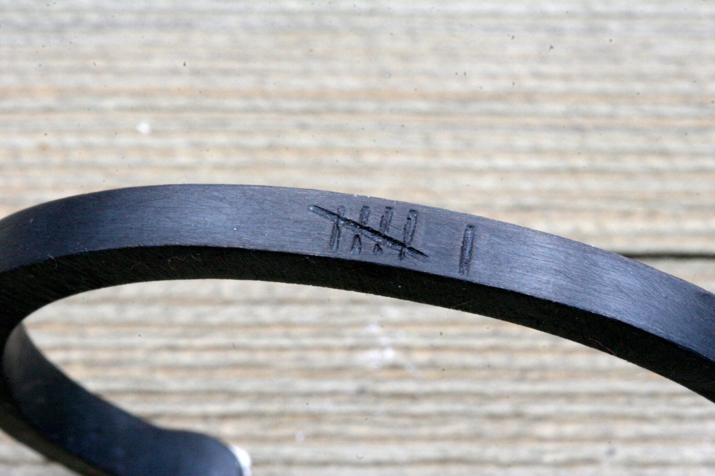 6 Tally Mark Stamped Iron Bracelet