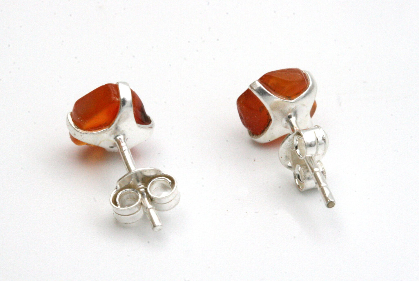 Raw Carnelian Stud Earrings