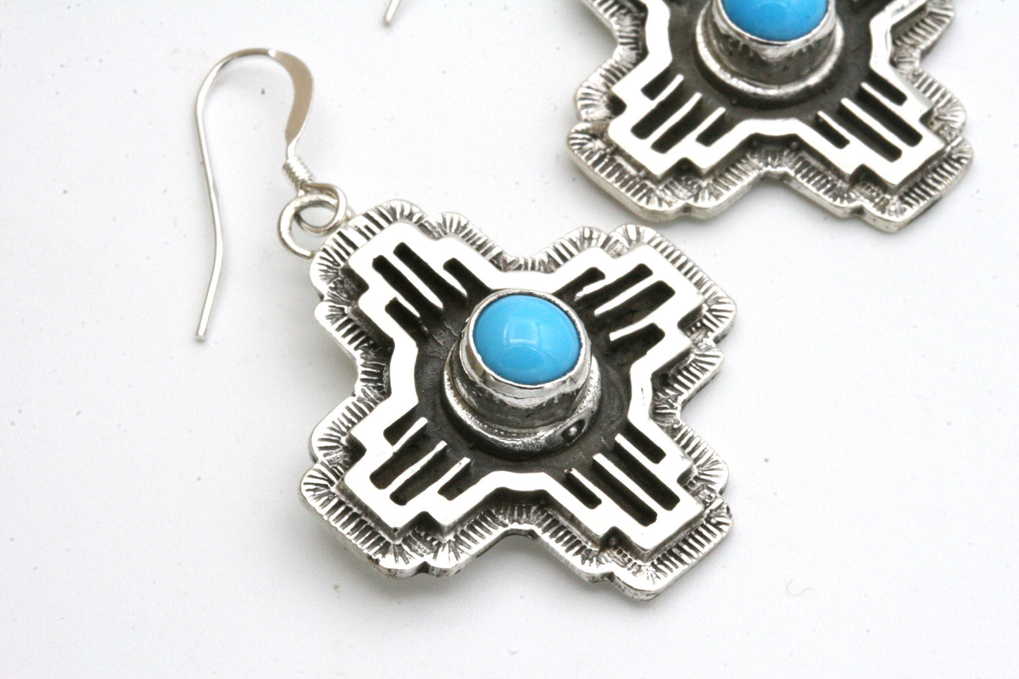 Zia Turquoise Earrings in Sterling Silver