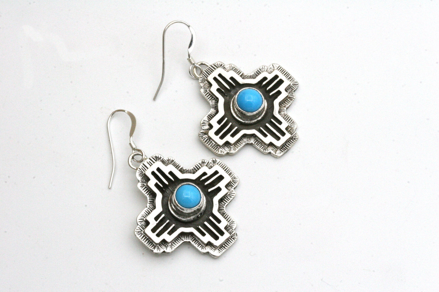 Zia Turquoise Earrings in Sterling Silver