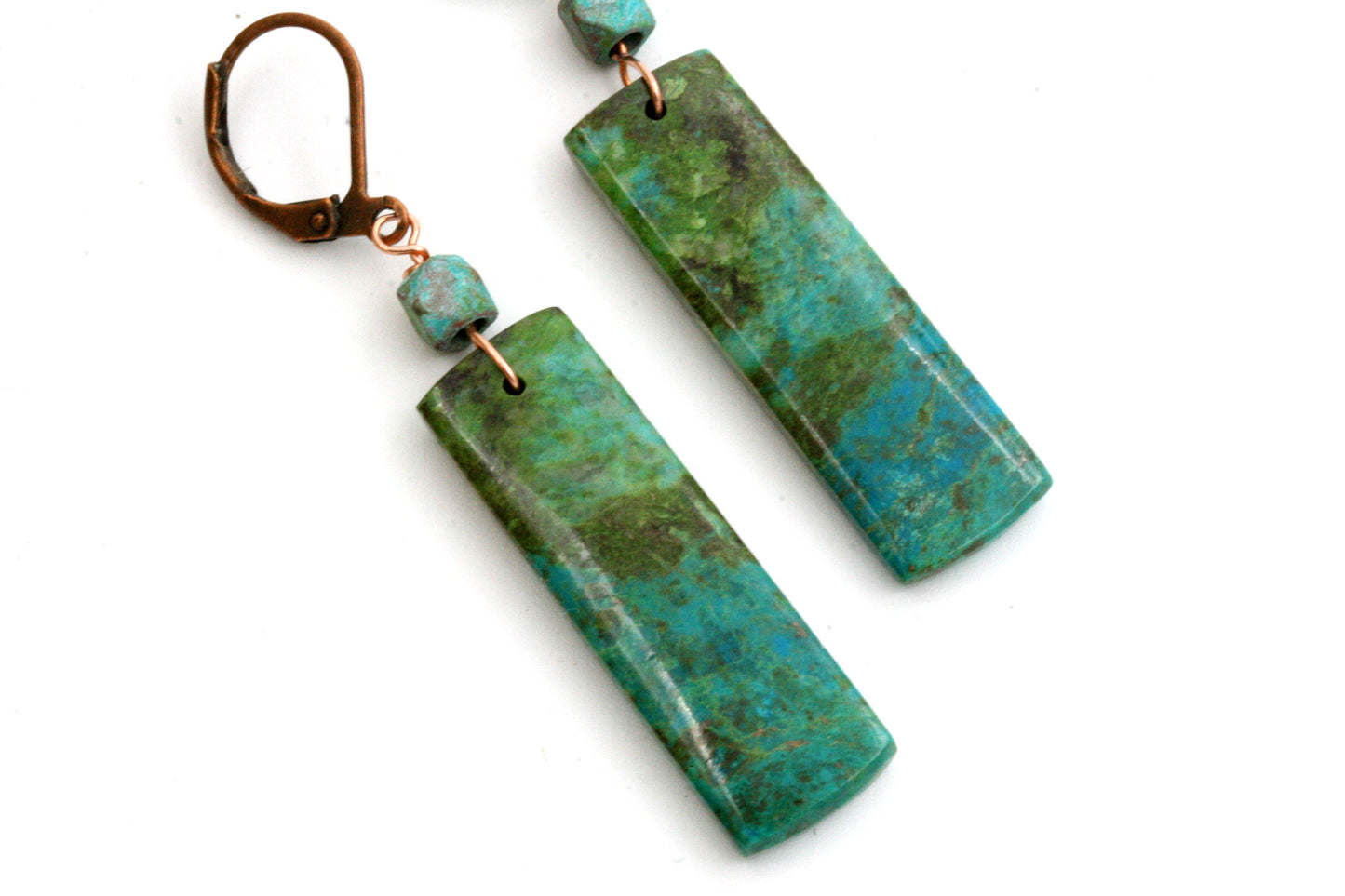Parrot Wing Chrysocolla Earrings
