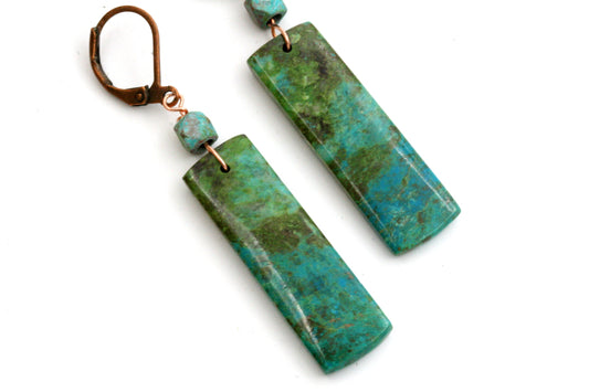 Parrot Wing Chrysocolla Earrings