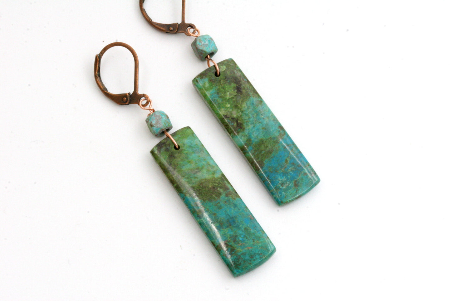 Parrot Wing Chrysocolla Earrings