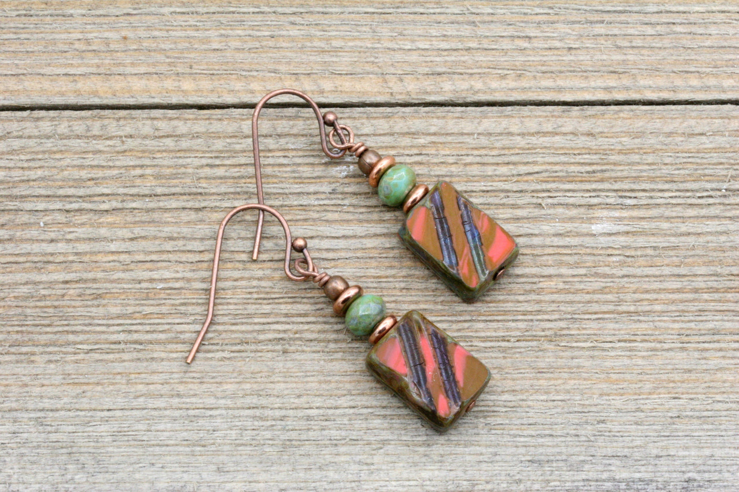 Rustic Czech Glass Earrings