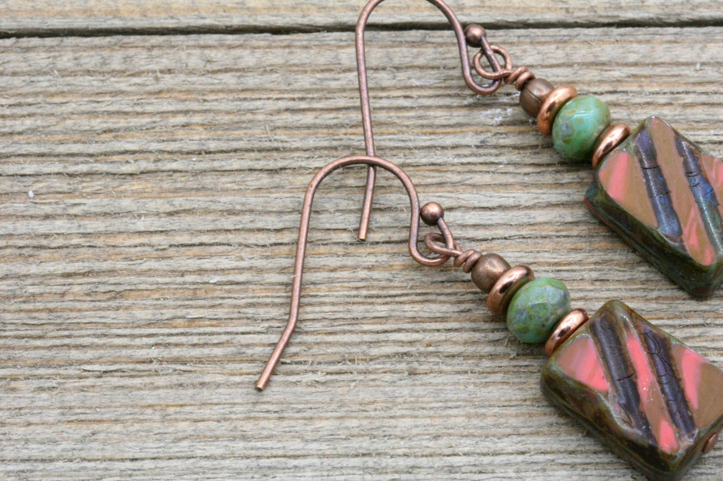 Rustic Czech Glass Earrings