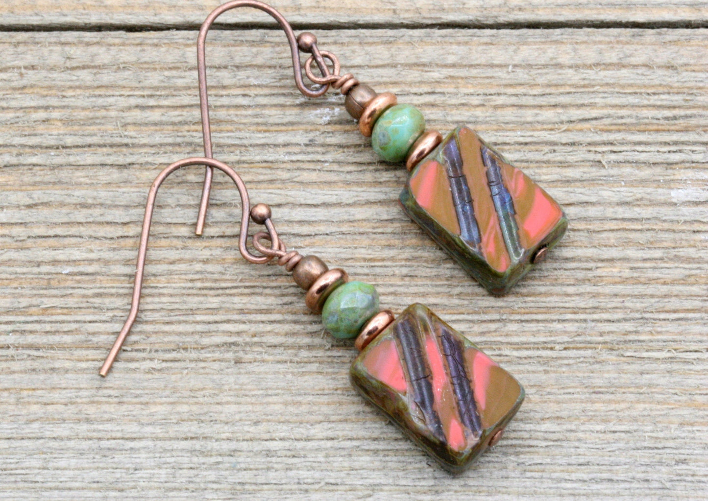 Rustic Czech Glass Earrings