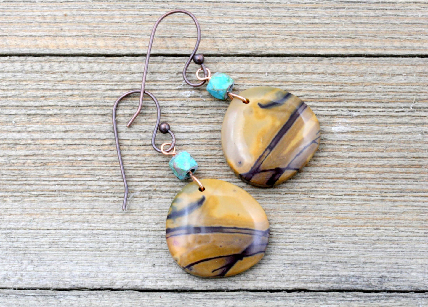 Yellow Jasper Stone Earrings