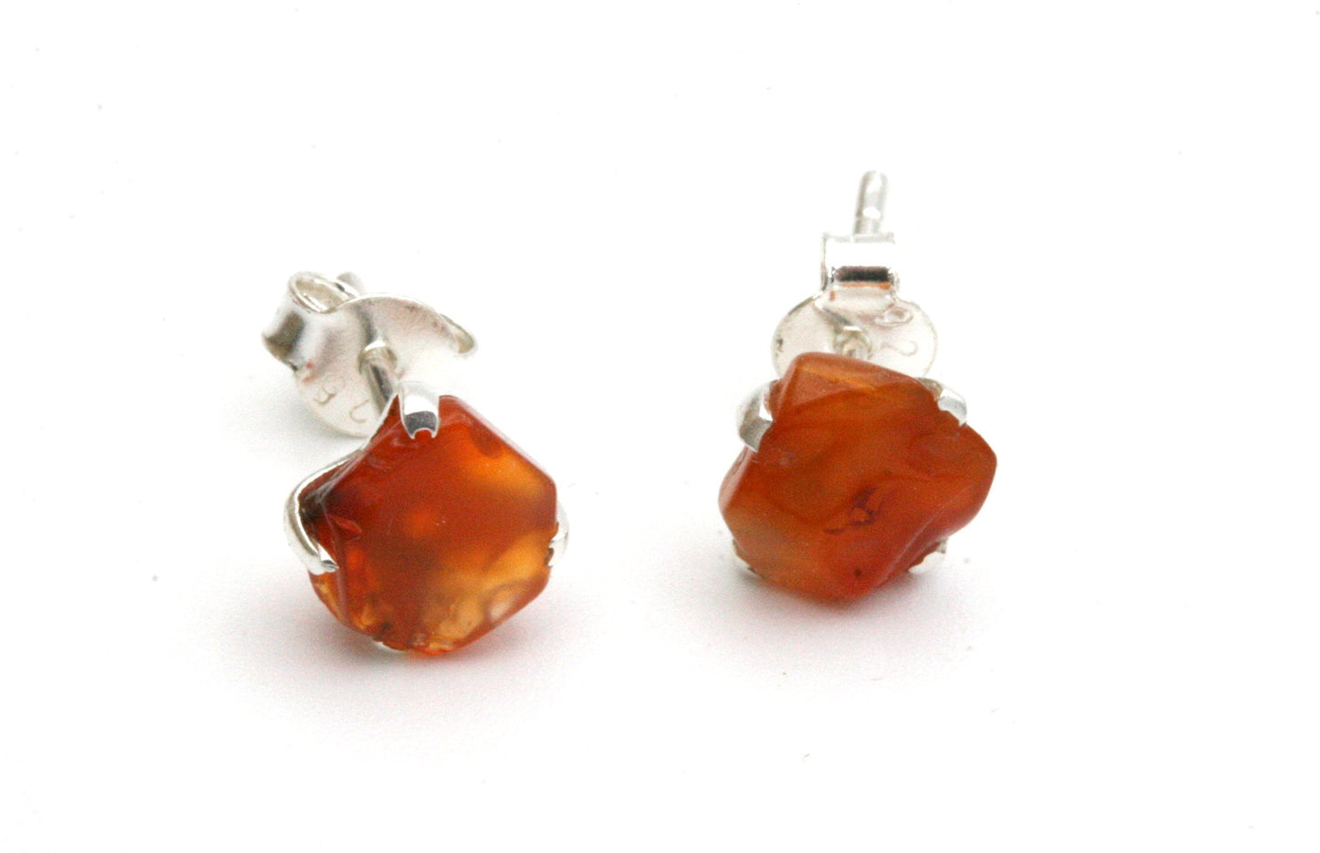 Raw Carnelian Stud Earrings