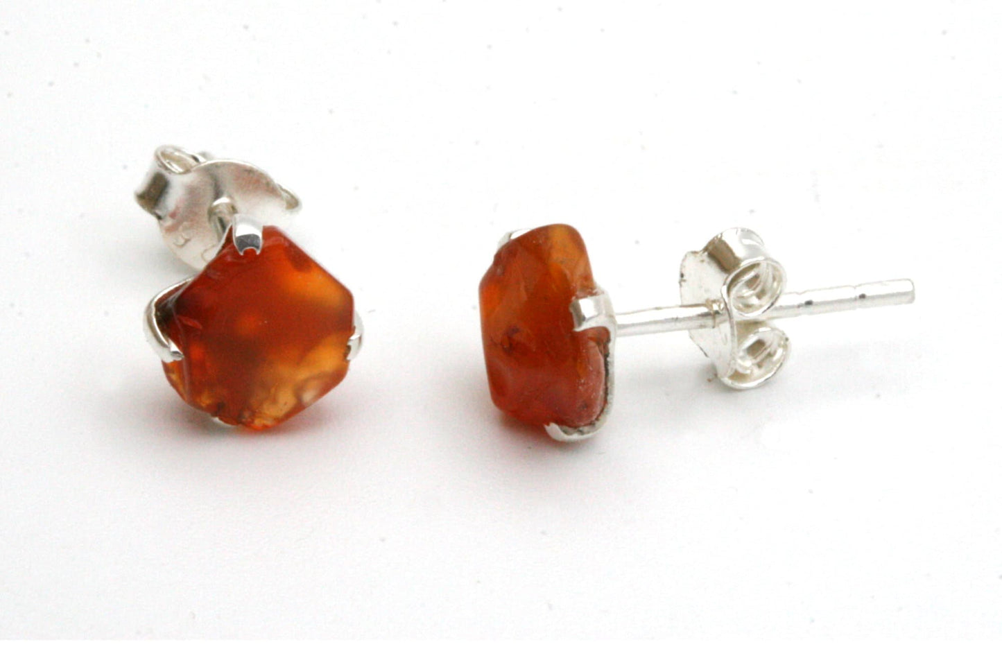 Raw Carnelian Stud Earrings