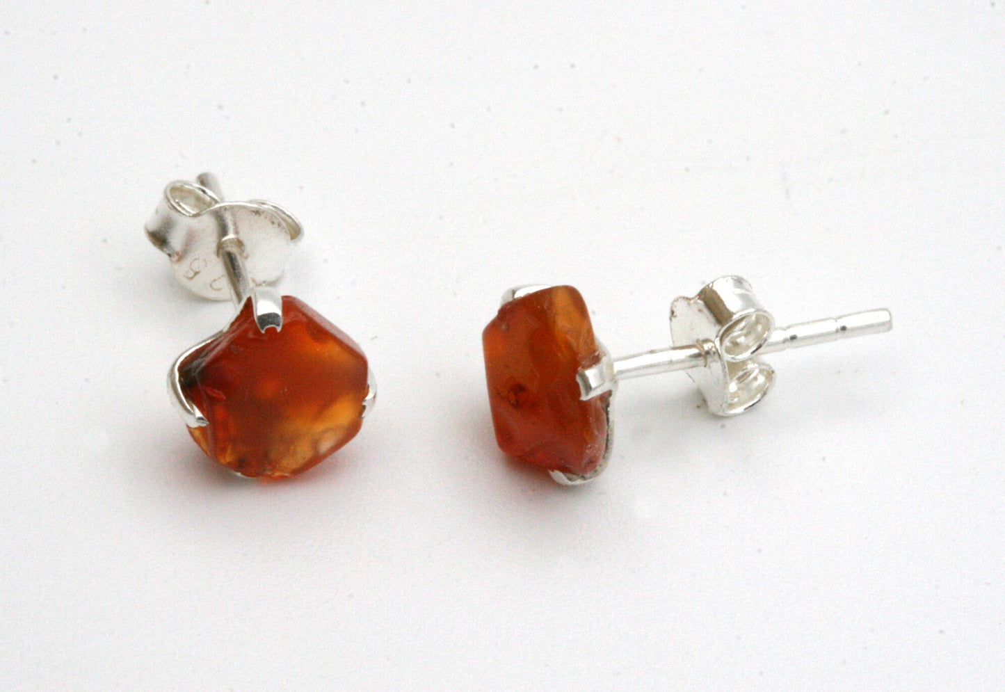 Raw Carnelian Stud Earrings