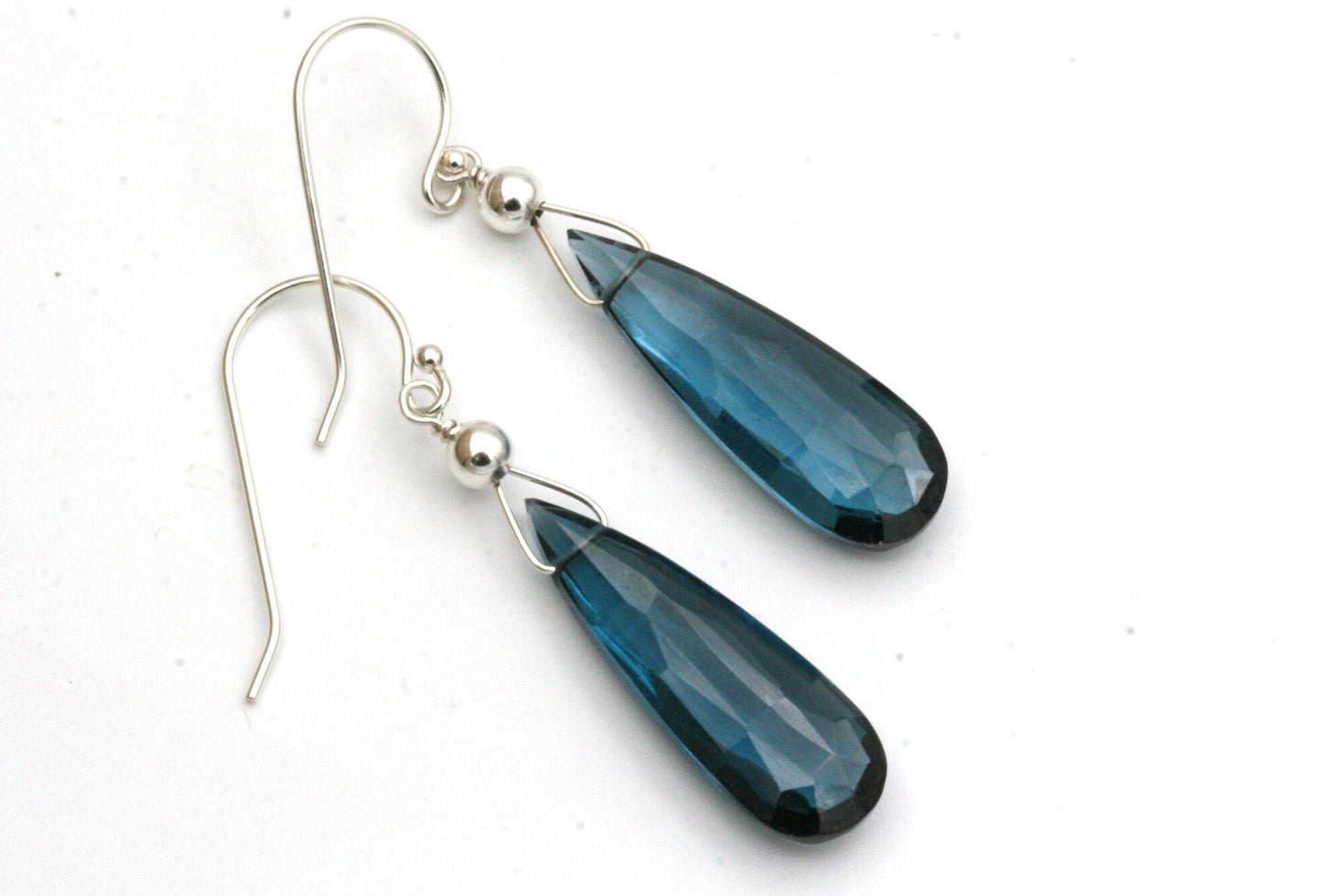 Teardrop London Blue Topaz Earrings – Sterling Silver