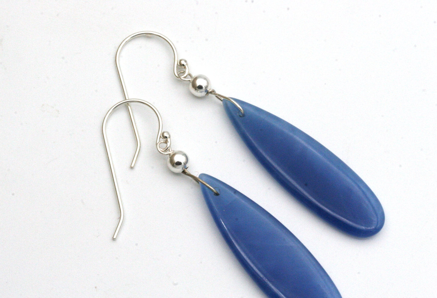 Blue Onyx Teardrop Earrings