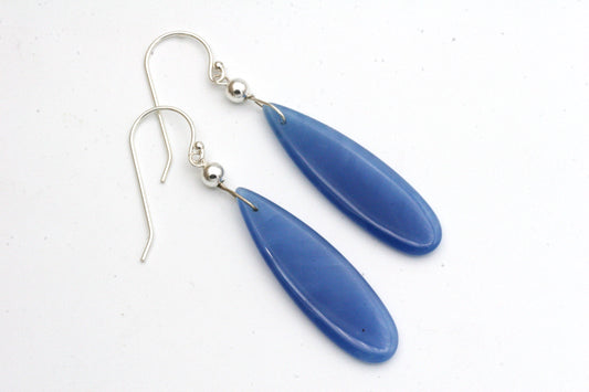 Blue Onyx Teardrop Earrings