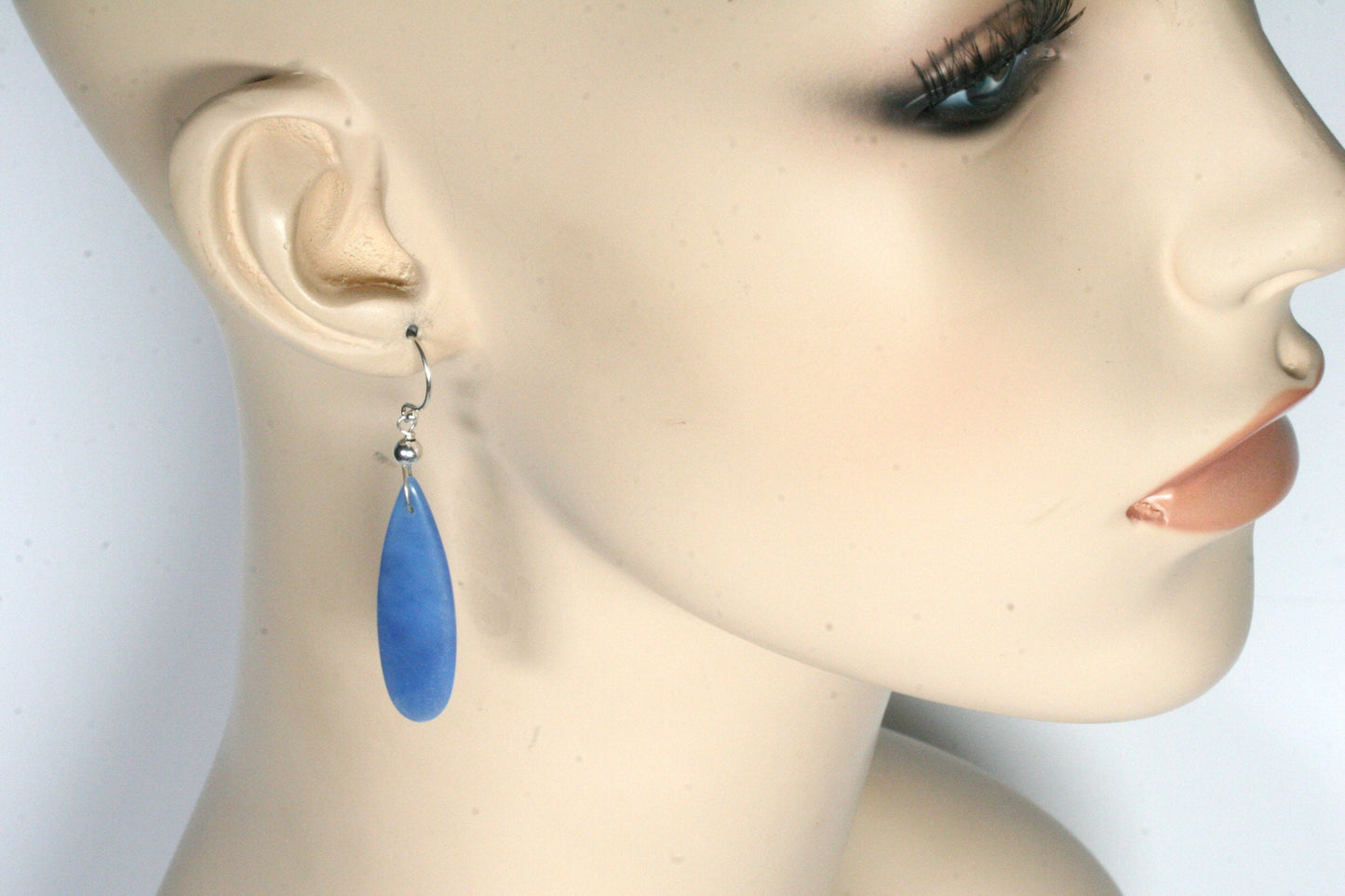 Blue Onyx Teardrop Earrings