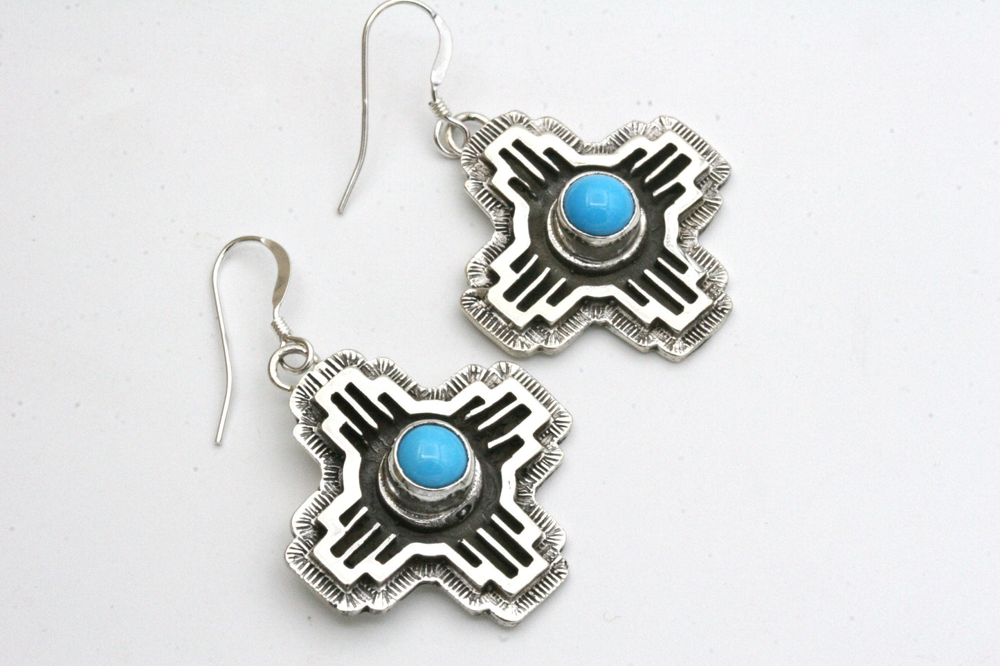 Zia Turquoise Earrings in Sterling Silver