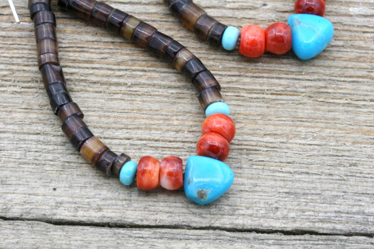 Southwestern Hoop Earrings with Turquoise and Coral