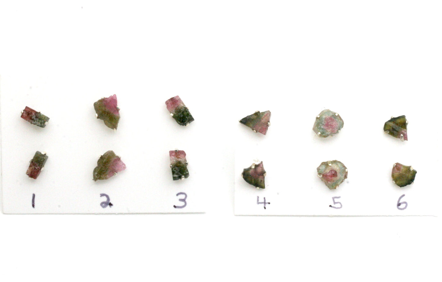 Raw Watermelon Tourmaline Stud Earrings