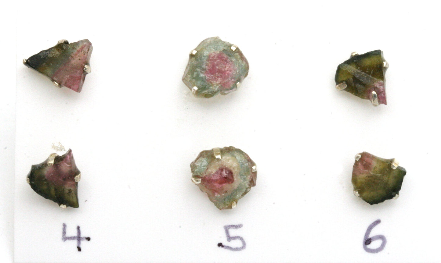 Raw Watermelon Tourmaline Stud Earrings