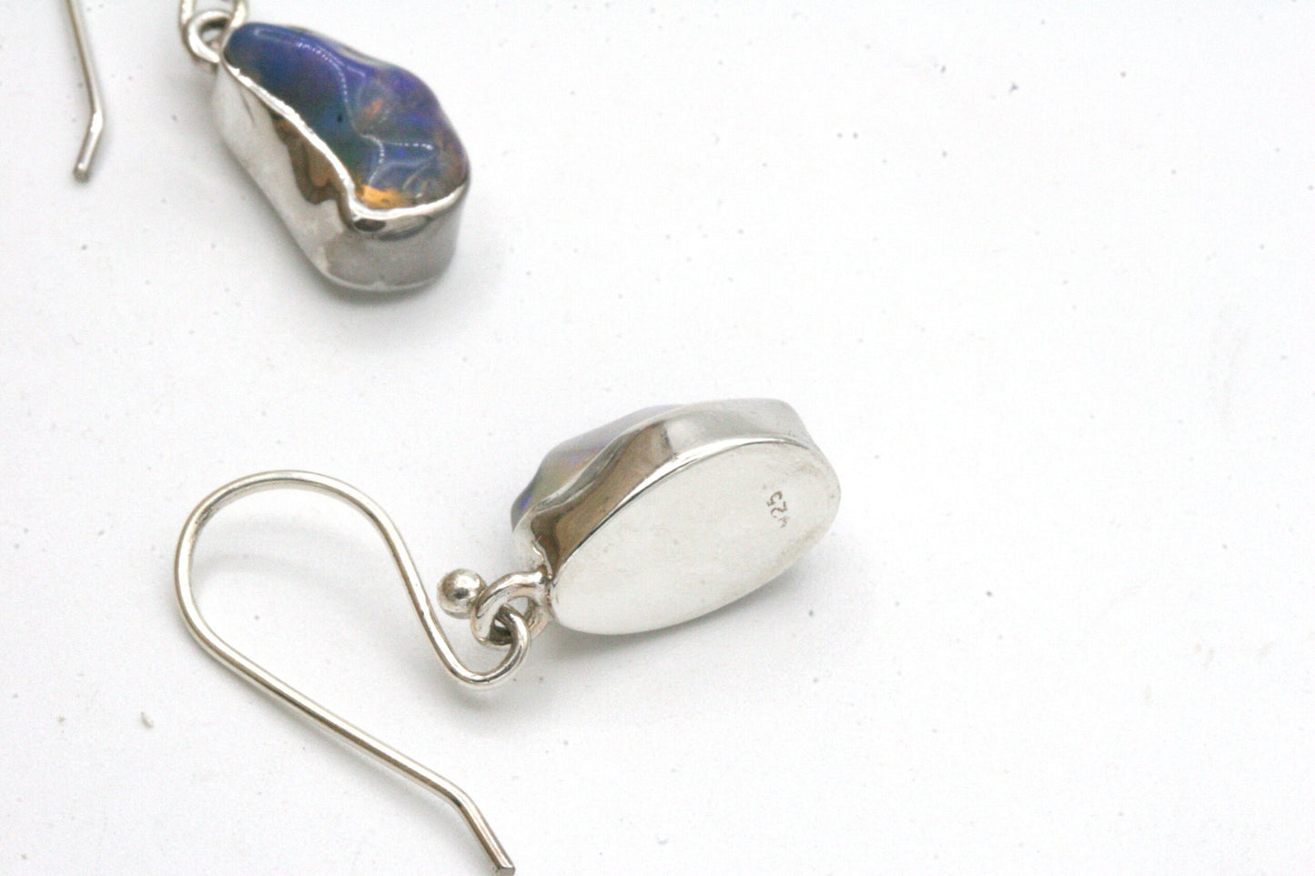 Blue Opal Drop Earrings