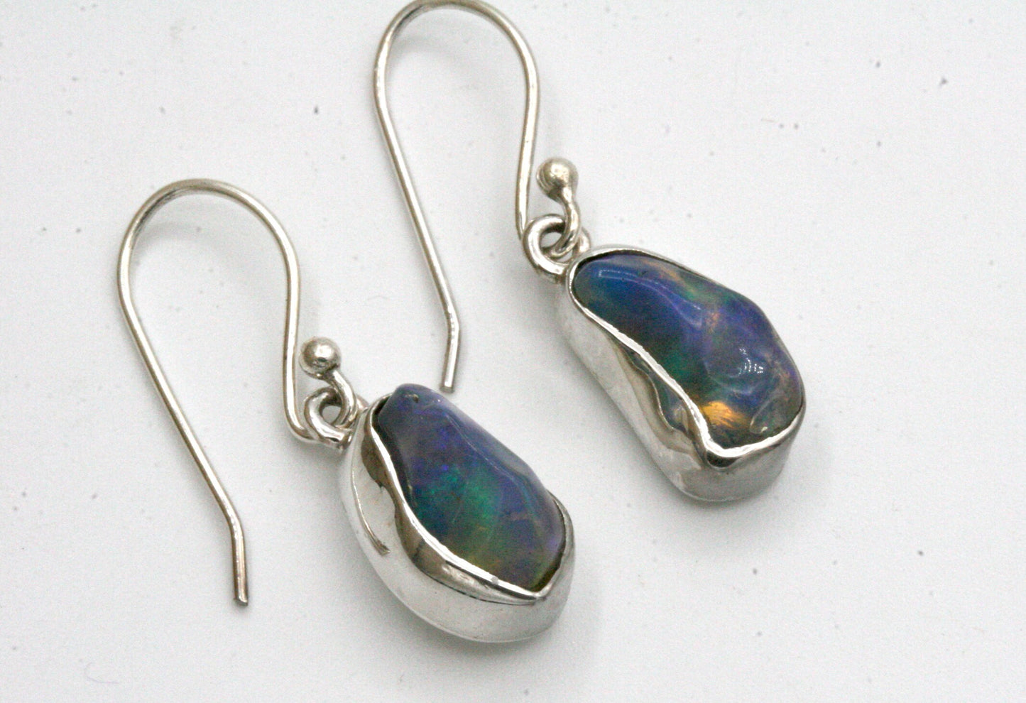 Blue Opal Drop Earrings