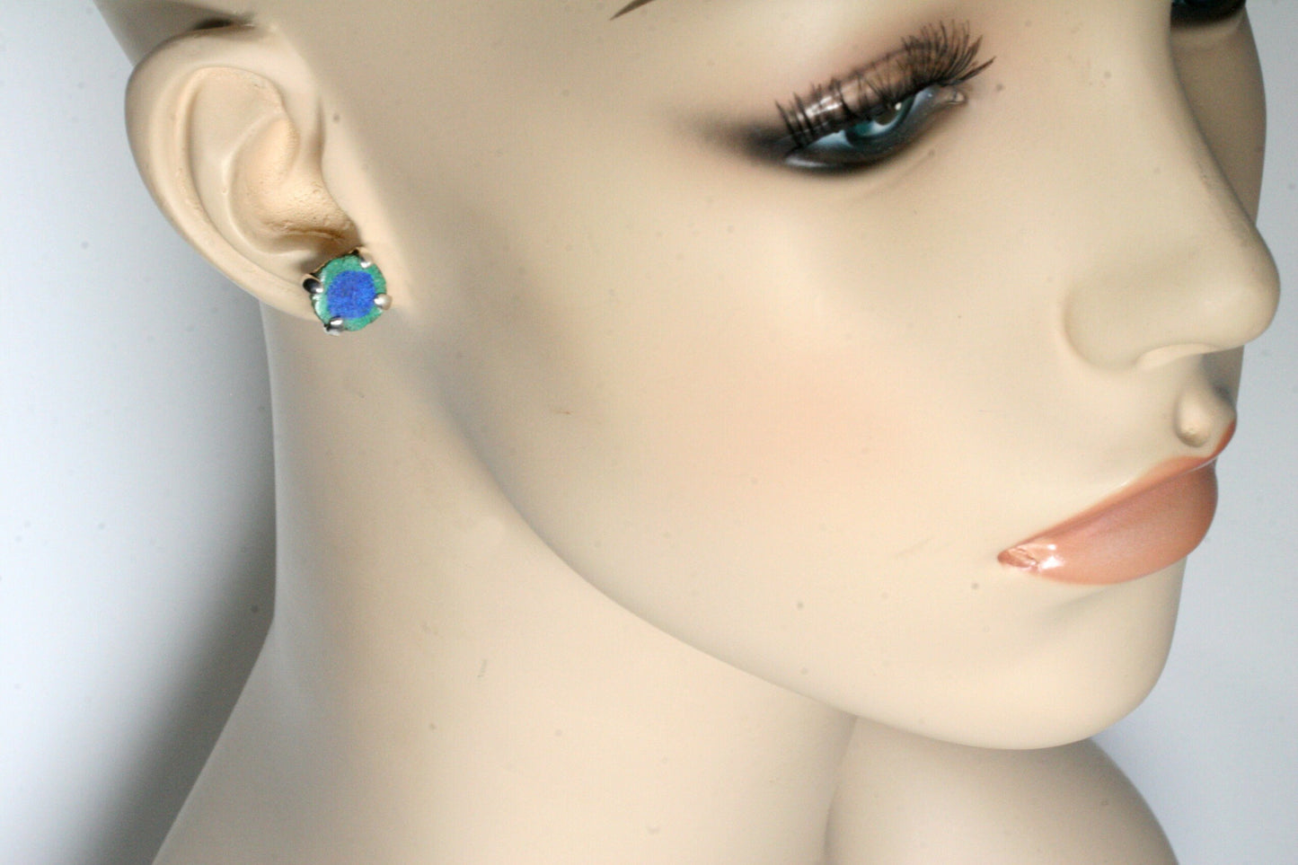 Azurite Malachite Stud Earrings