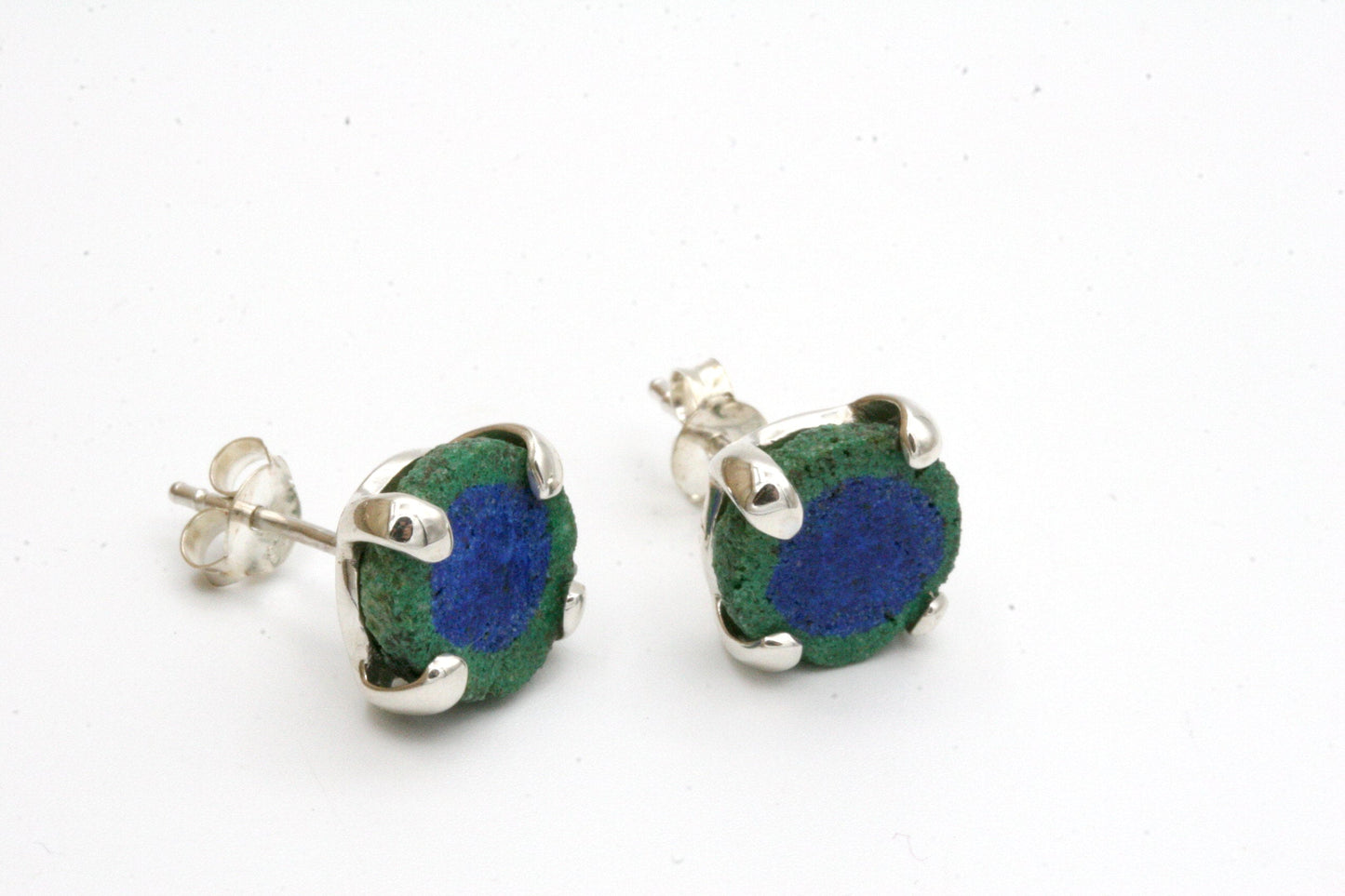 Azurite Malachite Stud Earrings