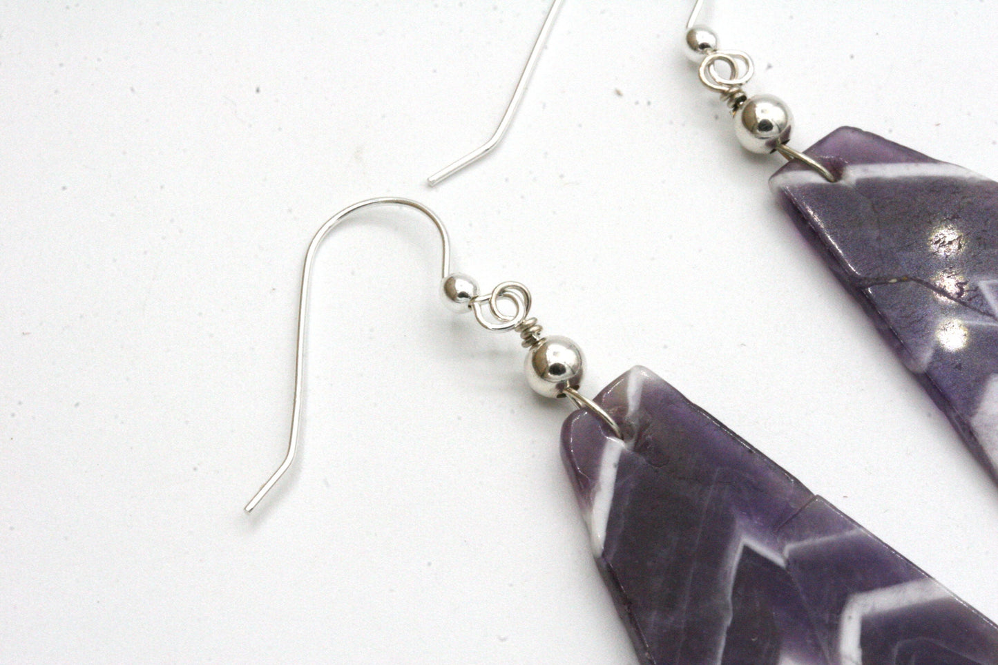 Amethyst Slice Earrings
