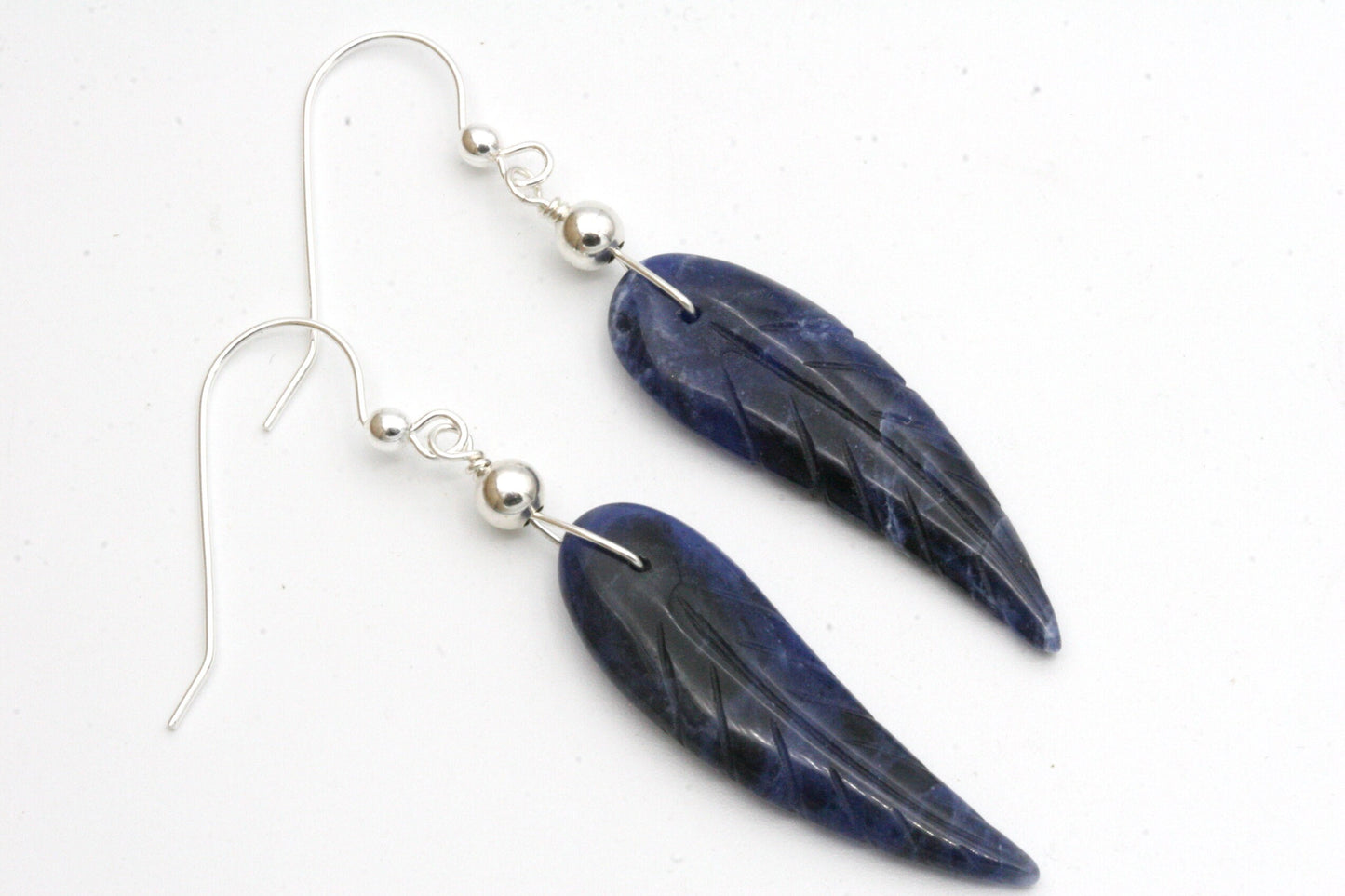 Lapis Lazuli Feather Earrings