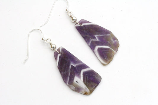 Amethyst Slice Earrings