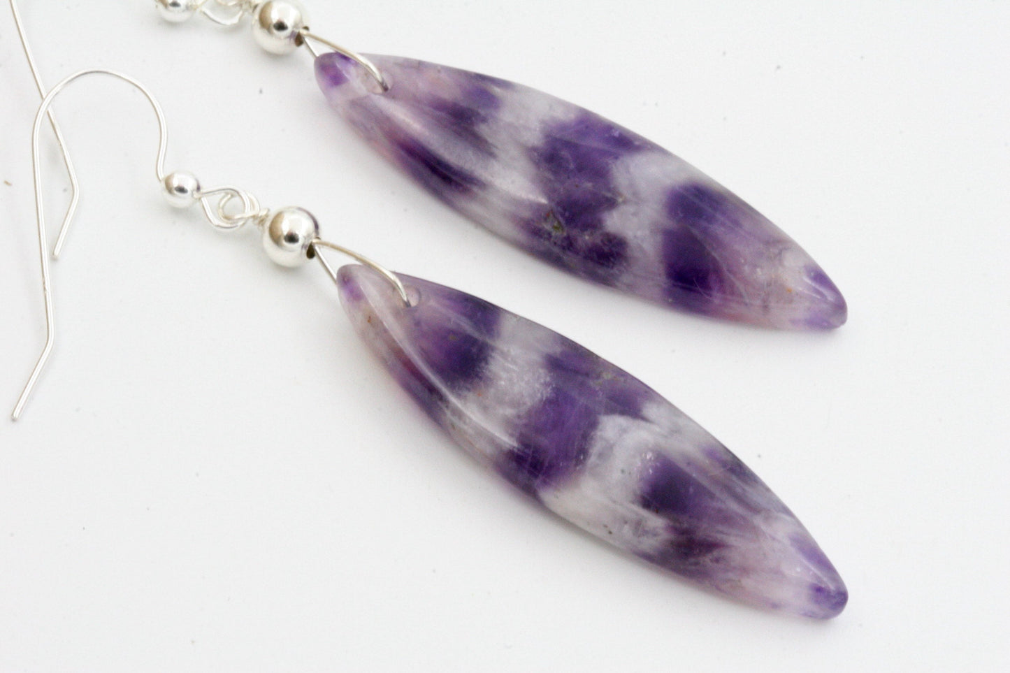 Amethyst Chevron Earrings
