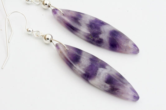 Amethyst Chevron Earrings