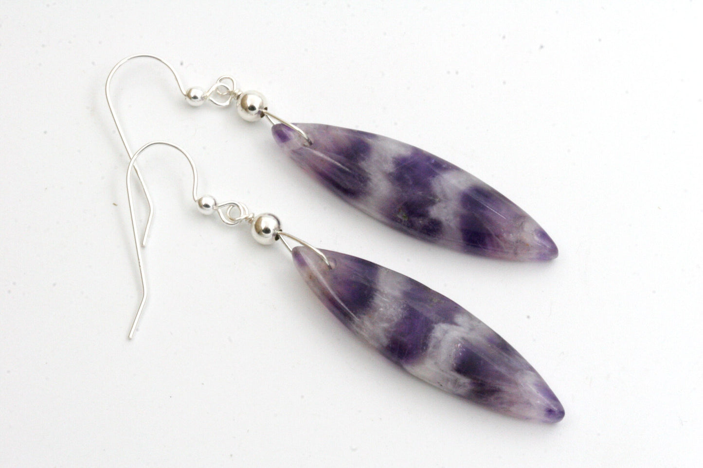 Amethyst Chevron Earrings