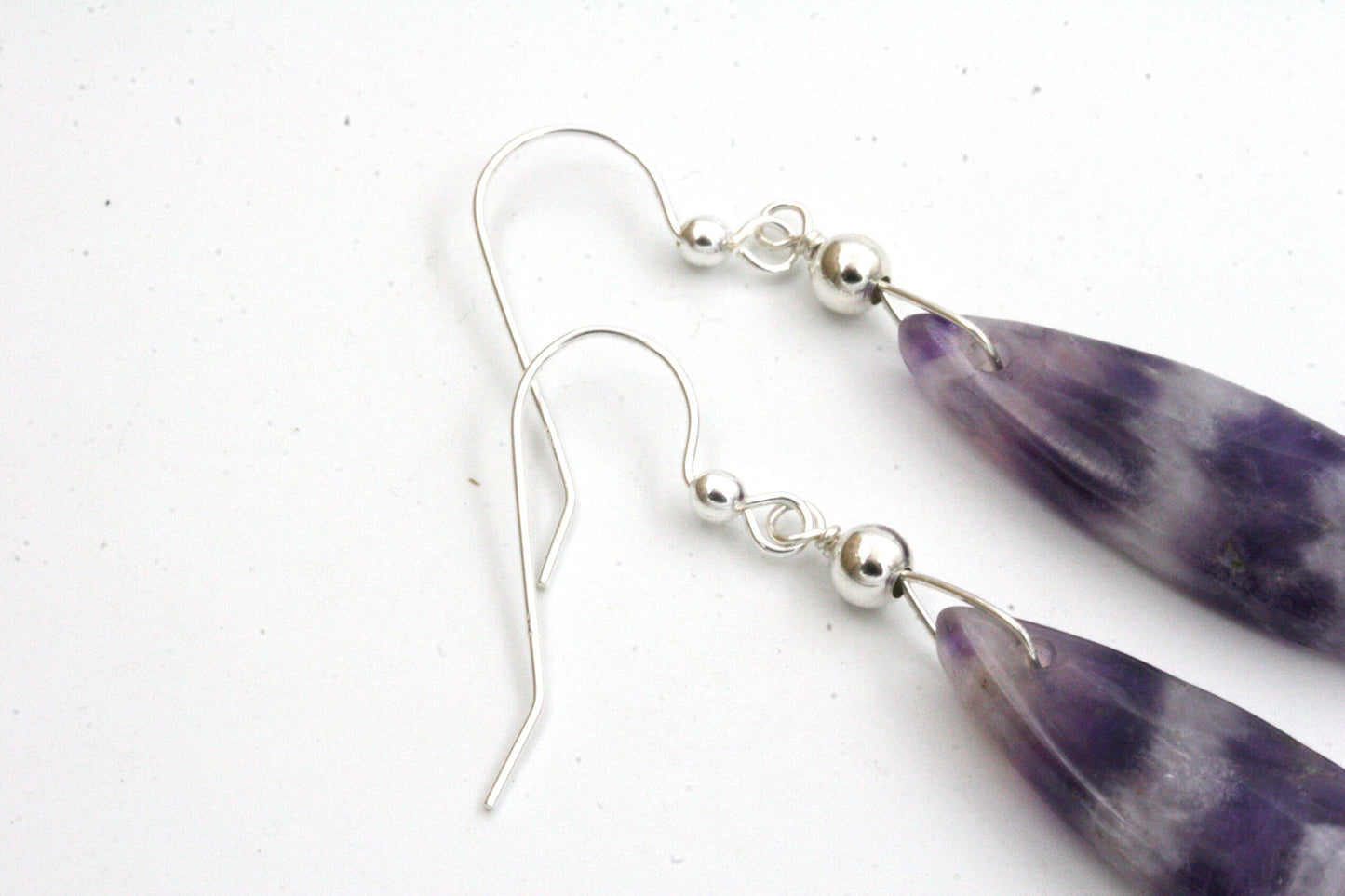 Amethyst Chevron Earrings