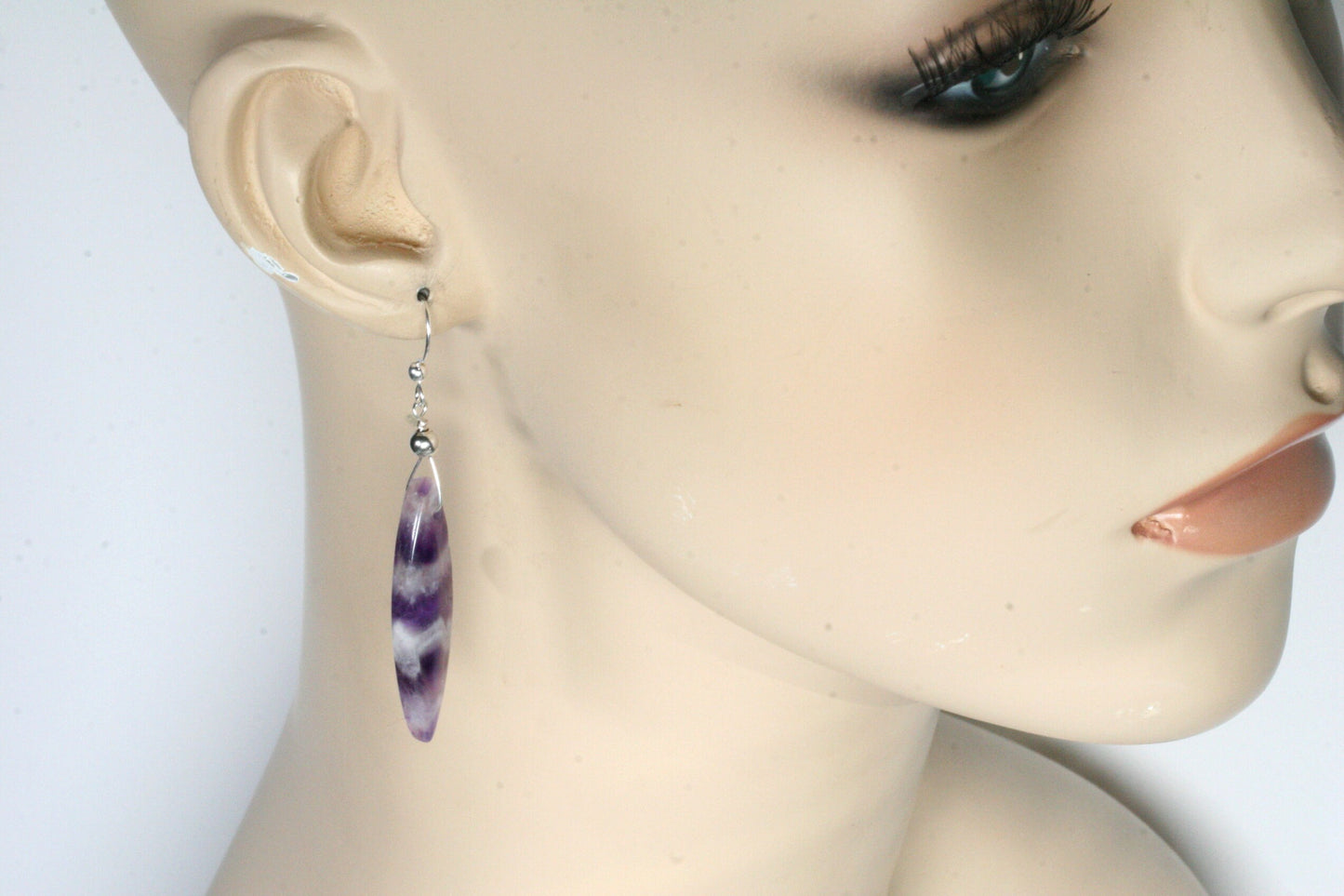 Amethyst Chevron Earrings