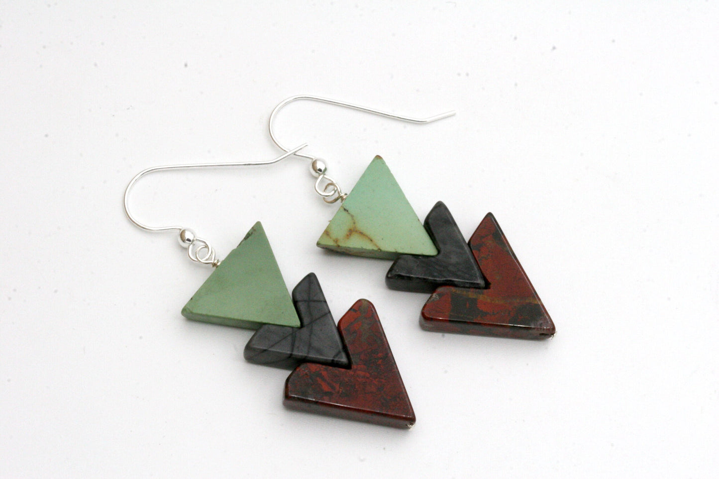 Geometric Stone Triangle Earrings