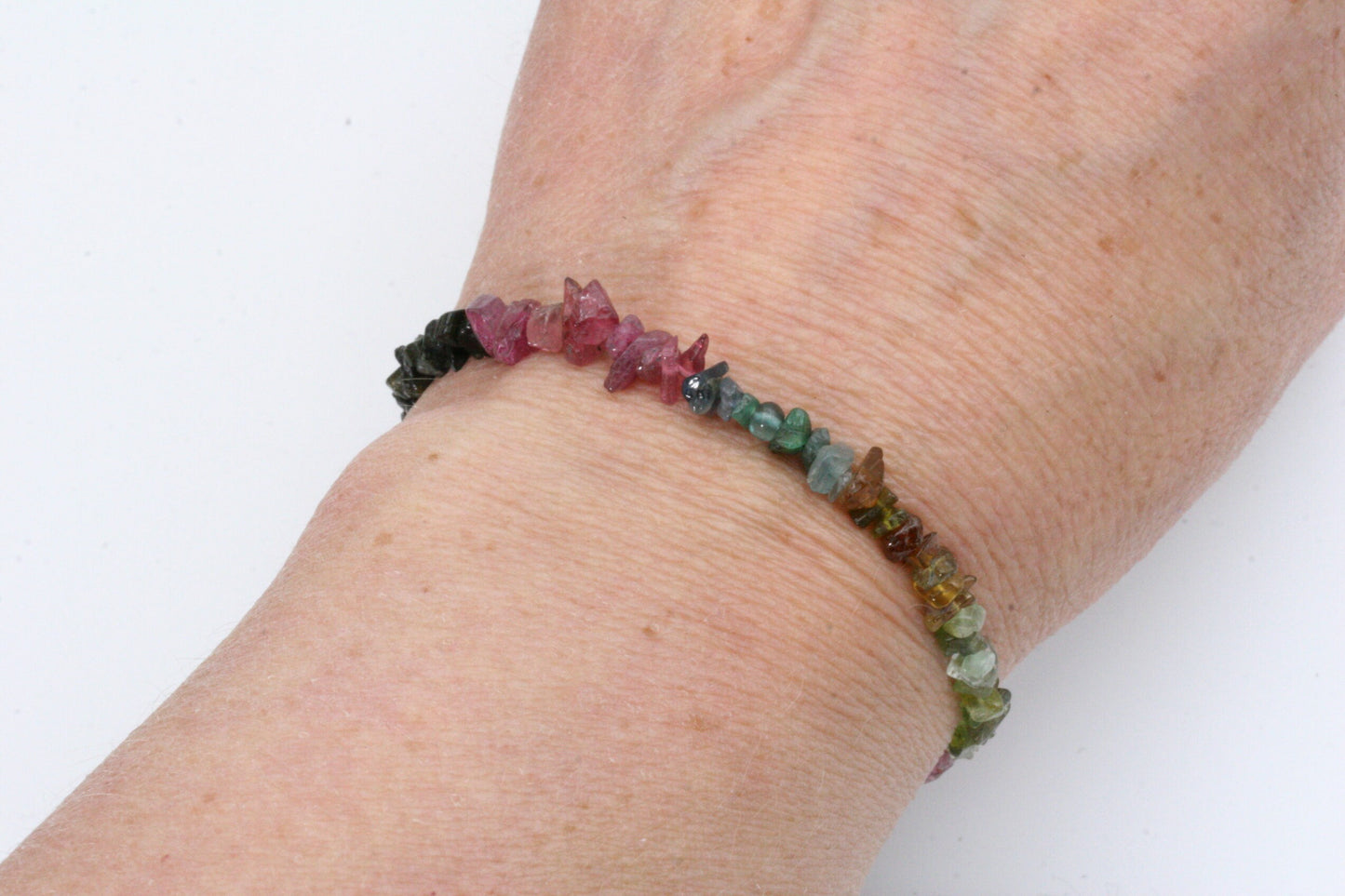 Watermelon Tourmaline Chip Bracelet