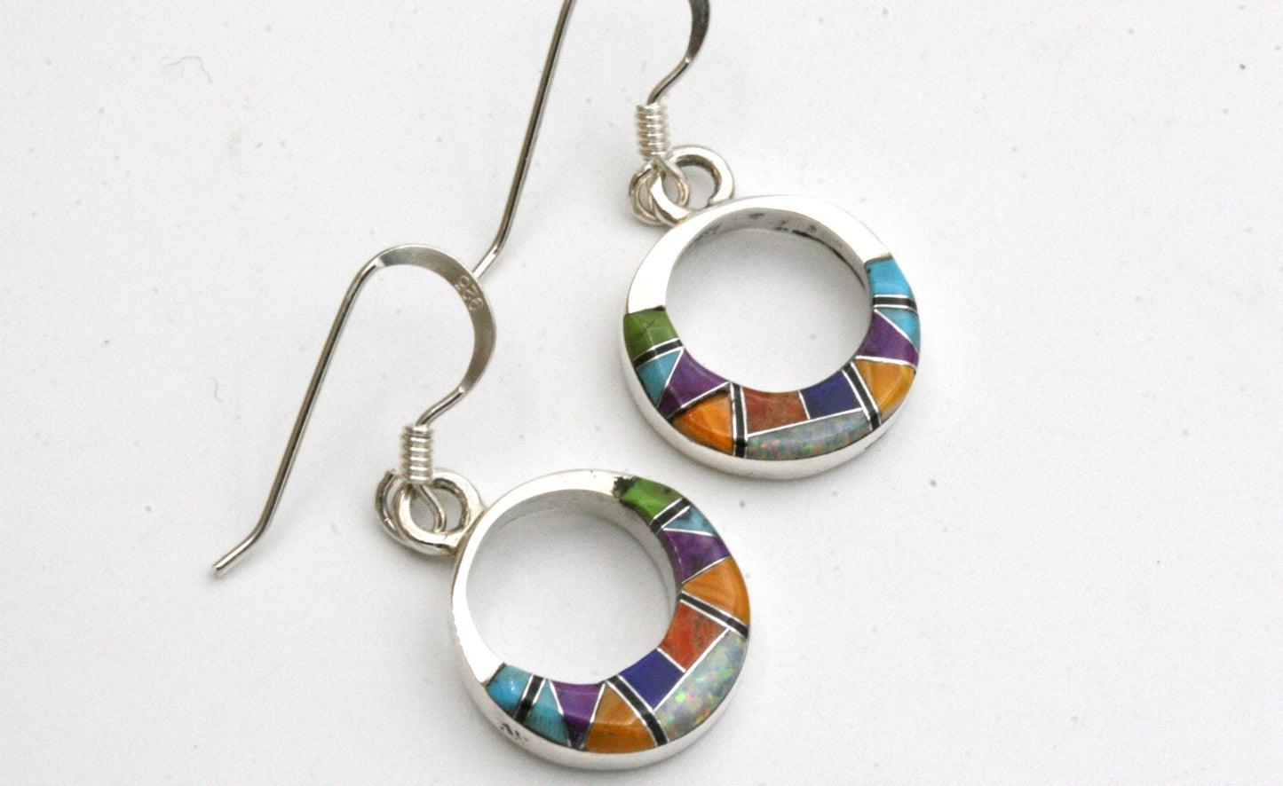 Inlay Colorful Hoop Earrings - Small