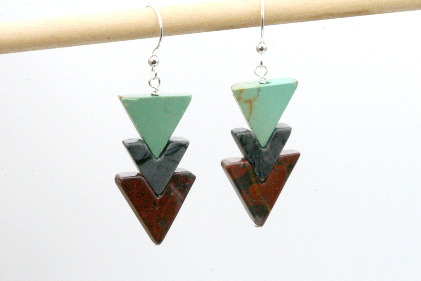Geometric Stone Triangle Earrings