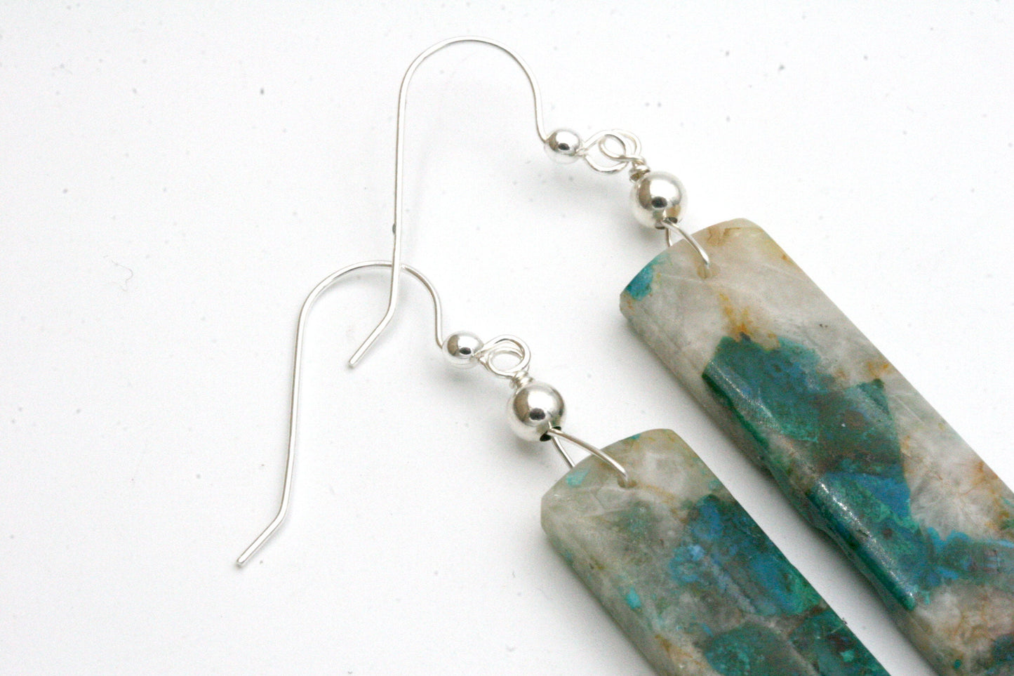 Chrysocolla In Quartz Earrings