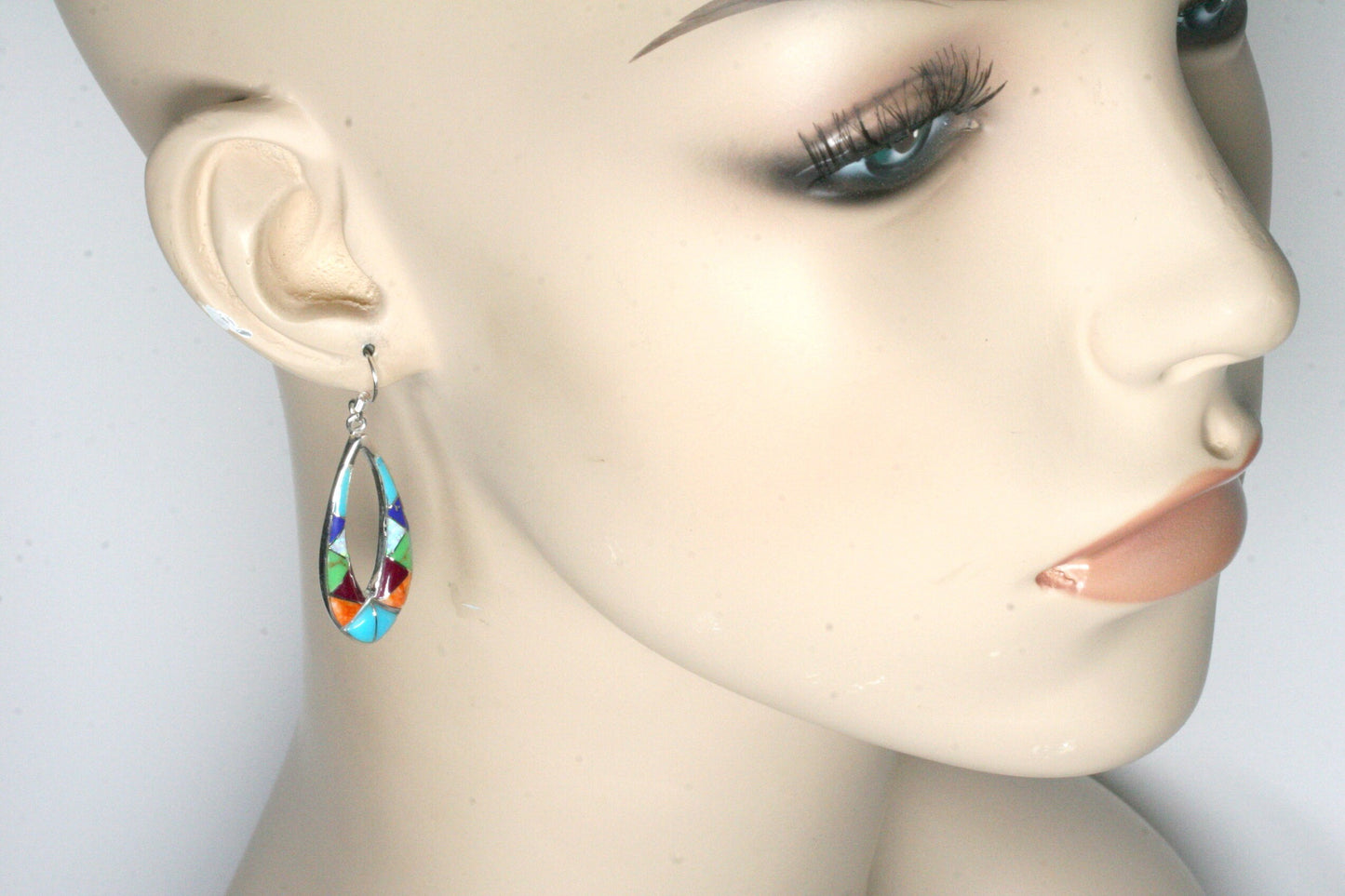 Colorful Inlay Hoop Earrings