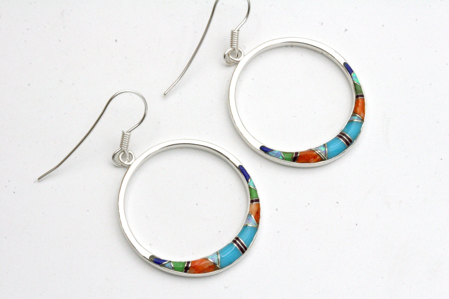 Colorful Inlay Hoop Earrings