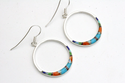 Colorful Inlay Hoop Earrings