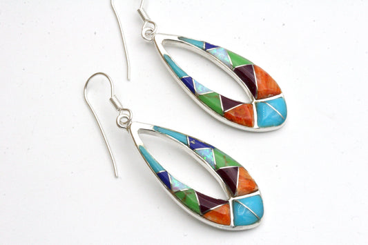 Colorful Inlay Hoop Earrings