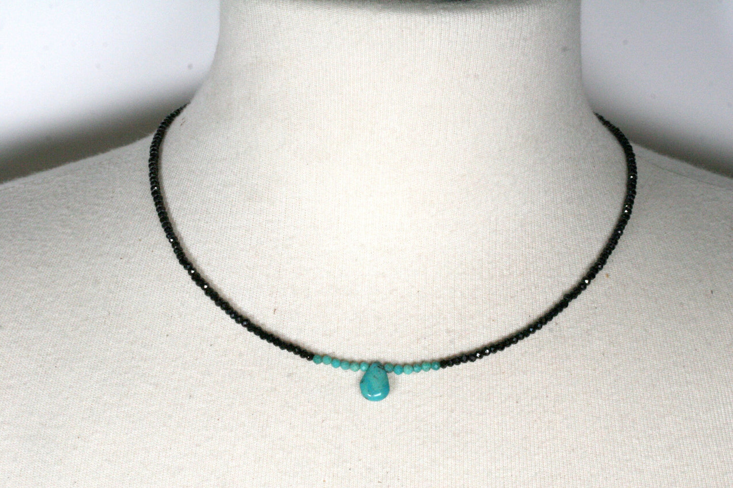 Black Spinel and Turquoise Necklace