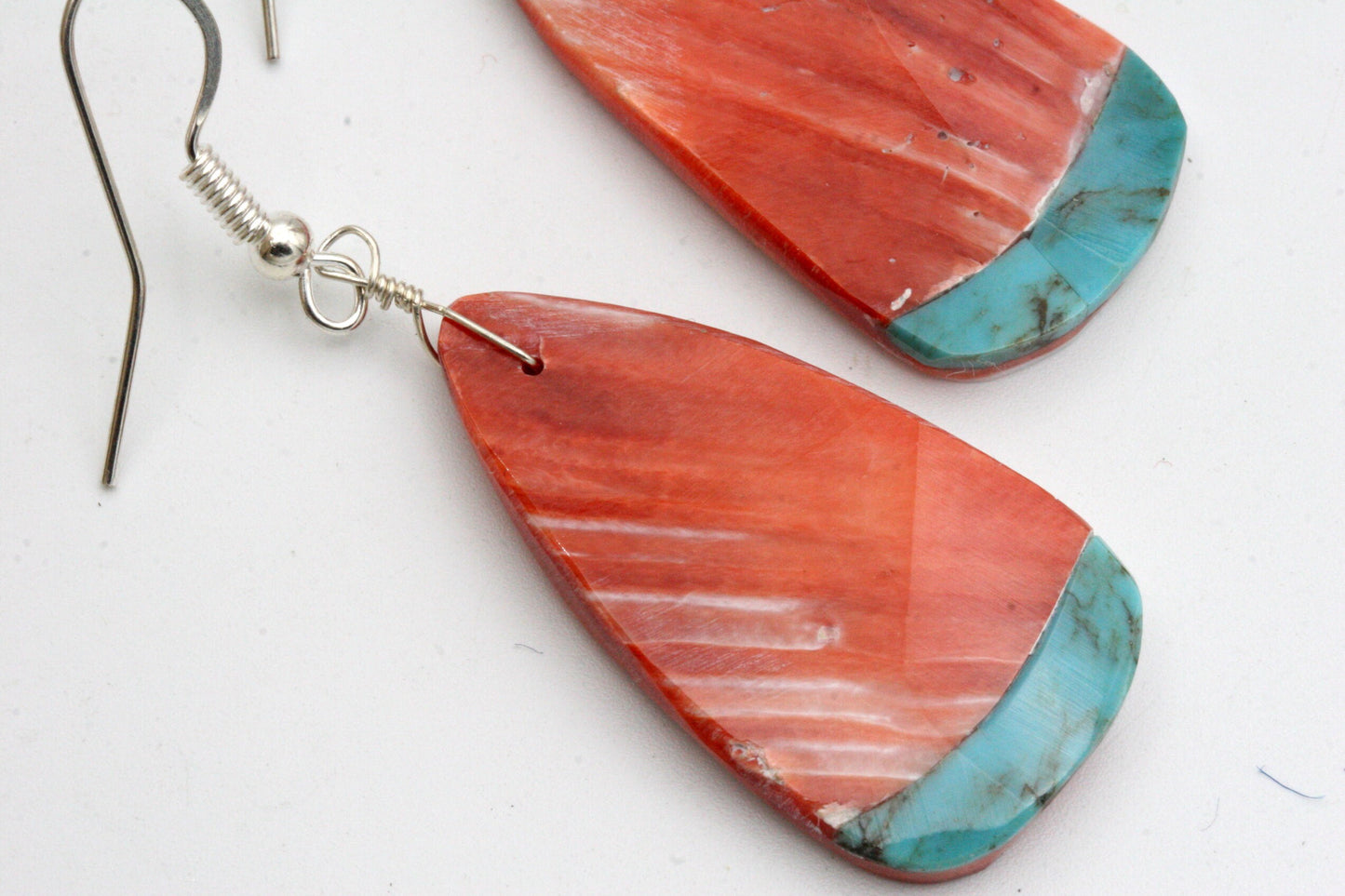 Pink Shell Earrings with Turquoise