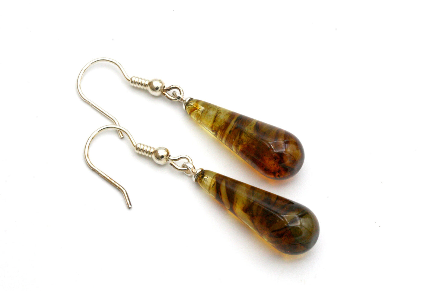 Teardrop Amber Earrings