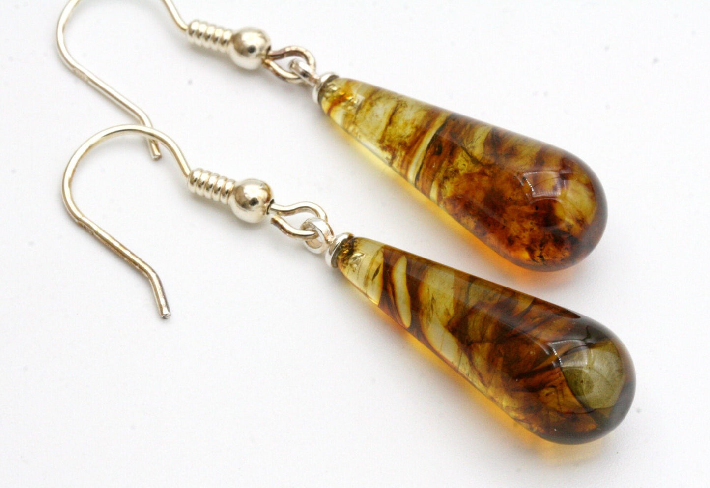 Teardrop Amber Earrings