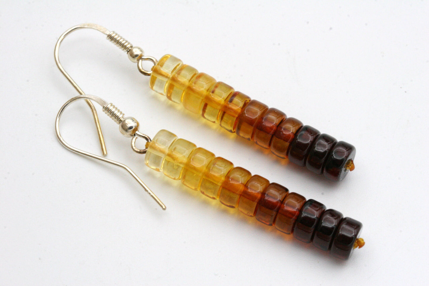 Long Ombre Amber Stacked Earrings