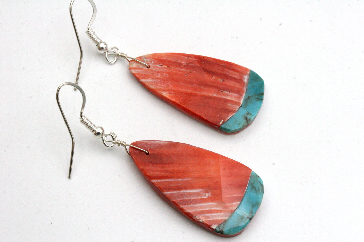 Pink Shell Earrings with Turquoise